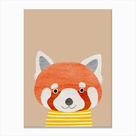 Red Panda Beige Canvas Print