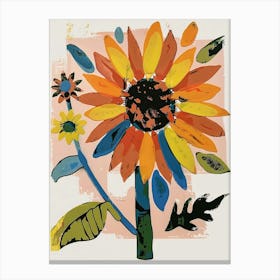 Painted Florals Sunflower 2 Canvas Print
