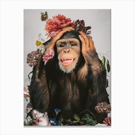 Chimpanzee Hear no Evil Canvas Print