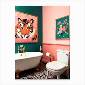 Tiger Bathroom Canvas Print