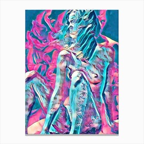 Psychedelic Nude Woman in Pink Canvas Print