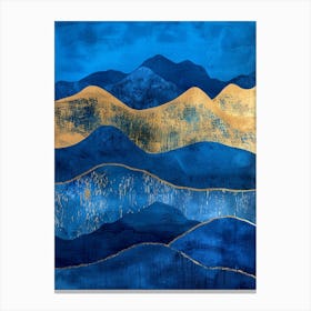 Blue And Gold Mountains 3 Canvas Print