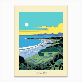 Poster Of Minimal Design Style Of Byron Bay, Australia 3 Canvas Print