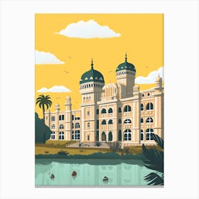Hyderabad India Travel Illustration 4 Canvas Print