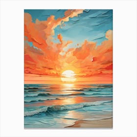 Sunset On The Beach 36 Canvas Print