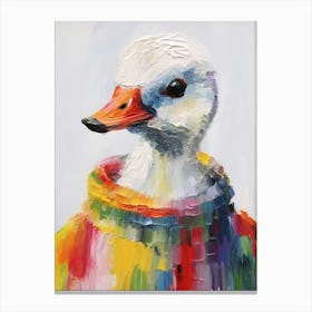 Baby Animal Wearing Sweater Swan 3 Canvas Print