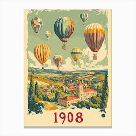 Aihrgdesign A Vintage Travel Poster Of A 1908 Hot Air Balloon 2be945be 01f1 42ac 8150 D8681e98479c 2 Canvas Print