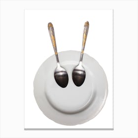 Two Spoons On A Plate Canvas Print