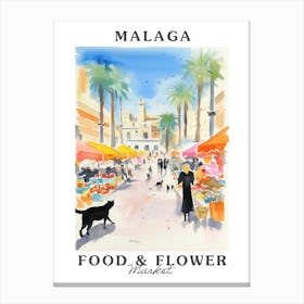 Food Market With Cats In Malaga 3 Poster Canvas Print