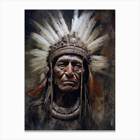 Sculpted Melodies: Chiseling the Songs of Indian Tribes Canvas Print