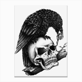 Raven Skull Canvas Print