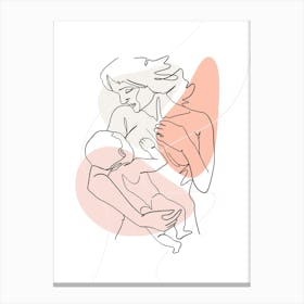 Mother Breastfeeding Her Baby Mothers day Canvas Print