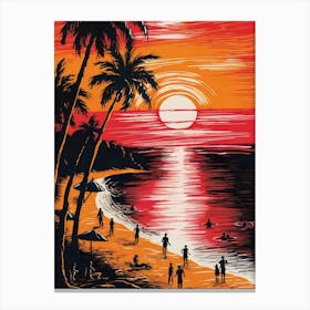 Sunset At The Beach 5 Canvas Print