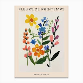 Spring Floral French Poster  Snapdragon 4 Canvas Print
