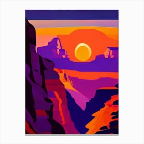 Sunset Over The Canyon Canvas Print