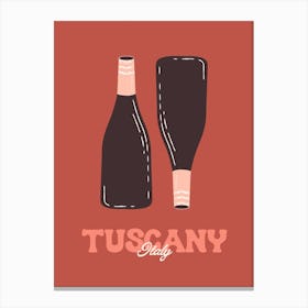 Tuscan Wine Art Print - Red Tones Wall Decor for Wine Lovers Canvas Print