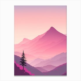 Misty Mountains Vertical Background In Pink Tone 98 Canvas Print