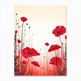 Red Poppies Background Canvas Print