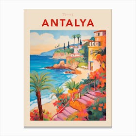 Antalya Turkey 3 Fauvist Travel Poster Canvas Print