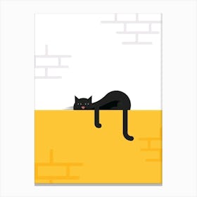 Cat Sleeping On The Wall Canvas Print