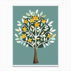 Pecan Tree Flat Illustration 5 Canvas Print