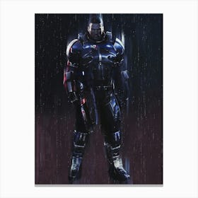Commander Shepard In N7 Defender Armor Canvas Print