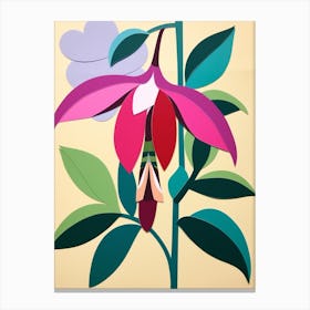 Cut Out Style Flower Art Fuchsia 1 Canvas Print