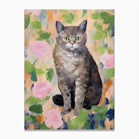 A Exotic Shorthair Cat Painting, Impressionist Painting 1 Canvas Print