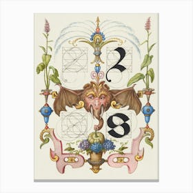 Guide For Constructing The Letters R And S From Mira Calligraphiae Monumenta, Joris Hoefnagel Canvas Print