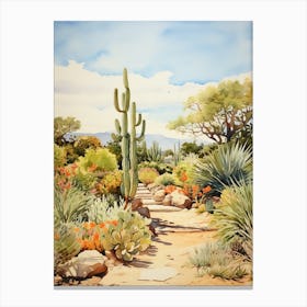 Desert Botanical Garden Usa Watercolour 2 Canvas Print