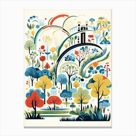 Missouri Botanical Garden Usa Modern Illustration 2  Canvas Print