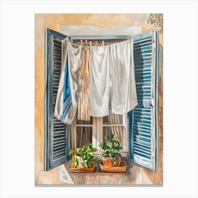 Laundry By The Window Canvas Print