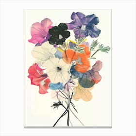 Petunia Collage Flower Bouquet Canvas Print