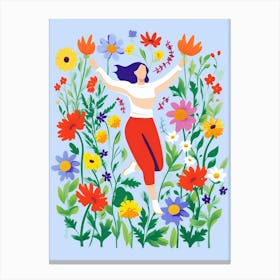 Body Positivity Sunshine Meadows Pastel Illustration 1 Canvas Print