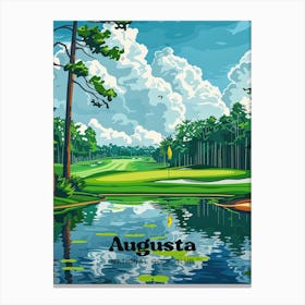 Augusta National Tiger Woods Travel Art Illustration Canvas Print