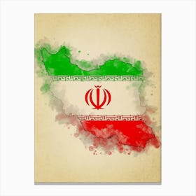 Iran Flag Vintage Canvas Print