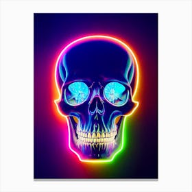Neon Skull Canvas Print
