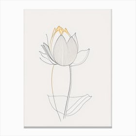 American Lotus Minimal Line Drawing 4 Canvas Print