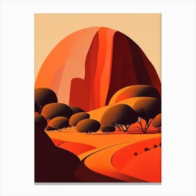 Uluru Retro Canvas Print