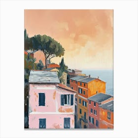 Portofino Rooftops Morning Skyline 4 Canvas Print