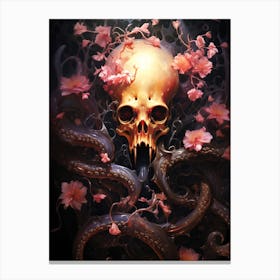 Skull And Octopus Canvas Print