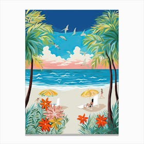 Siesta Key Beach, Florida, Matisse And Rousseau Style 2 Canvas Print