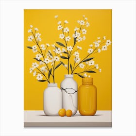 Flowers In Jars Canvas Print