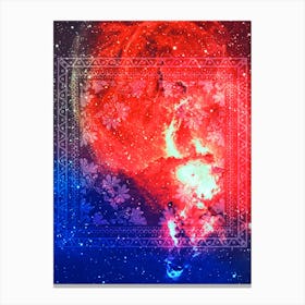 Cosmic mandala #11 - space neon poster Canvas Print