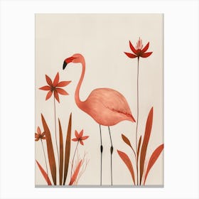Chilean Flamingo Bromeliads Minimalist Illustration 2 Canvas Print