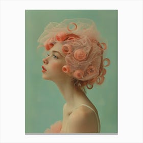 Pastel pink girl Canvas Print