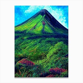 Arenal Volcano National Park Costa Rica Pointillism Canvas Print