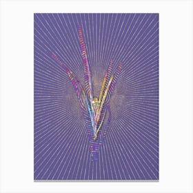 Geometric Yellow Iris Mosaic Botanical Art on Veri Peri n.0220 Canvas Print