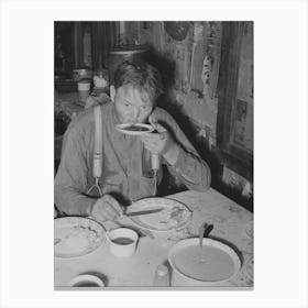 Tenant Farmer Drinking Coffee At Noonday Meal, Near Muskogee, Oklahoma, See General Caption Number Canvas Print