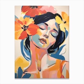 Girl With Flowers 1 Canvas Print